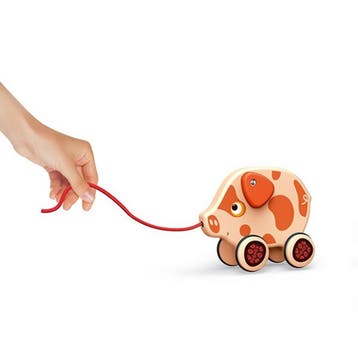 Toi-Toys Peuter trekfiguur - wiebelend varken - oranje -..., Ophalen of Verzenden, Nieuw