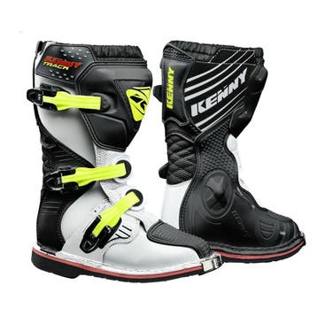 Kenny Track Jeugd Crosslaarzen Wit / Zwart / Fluor Geel maat, Motoren, Ophalen of Verzenden, Nieuw