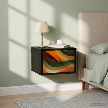 vidaXL Wandkastje BONN Zwart eiken 36 x 33 x 25 cm Bewerkt, Huis en Inrichting, Slaapkamer | Nachtkastjes, Minder dan 45 cm, Verzenden
