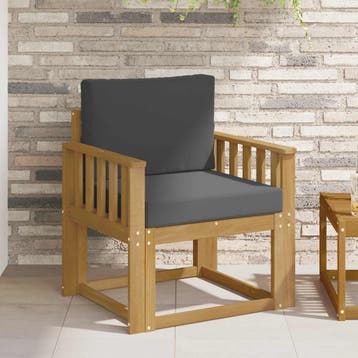 vidaXL 2 Stuk Buiten bankenset Polyester Wit en Anthraciet, Verzenden, Nieuw