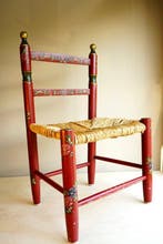 Kinderstoel - Charmante volkskunst kinderstoel - Hout