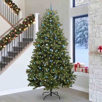 vidaXL Kunstkerstboom 300 cm 300 LEDs Warmwit PVC en staal, Verzenden, Nieuw