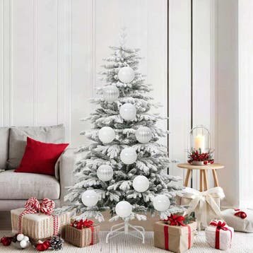 vidaXL Kerstbal Set XL 9 st Wit Ø 15 cm Kunststof, Diversen, Verzenden, Nieuw
