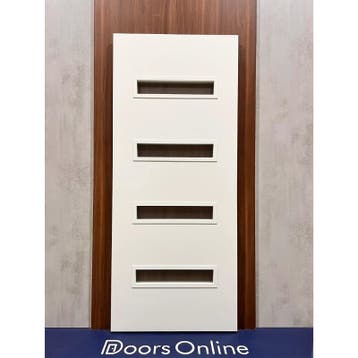 BRZ 20-006 INCL. MAT GLAS 83x201,5 (Wit, Deur met glas), Doe-het-zelf en Verbouw, 80 tot 100 cm, Binnendeur, Nieuw, Ophalen of Verzenden