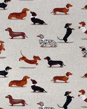 Katoen/Polyester Teckels Wit, Nieuw, Wit