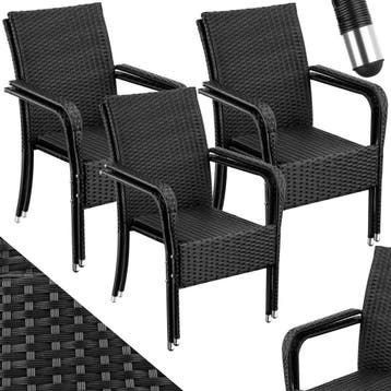 Wicker tuinstoel Girona, stapelbaar, draagkracht 120 kg, Tuin en Terras, Tuinsets en Loungesets, Verzenden, Nieuw