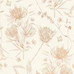 Profhome 394271-GU Bloemen behang floral mat wit bruin 5,33, Verzenden