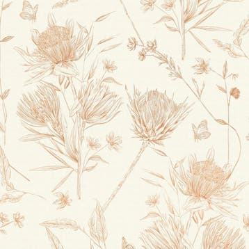 Profhome 394271-GU Bloemen behang floral mat wit bruin 5,33, Verzenden