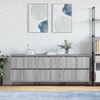 vidaXL Dressoirs 3 st bewerkt hout grijs sonoma eikenkleurig, Huis en Inrichting, Kasten | Dressoirs, Verzenden, Nieuw, Overige houtsoorten