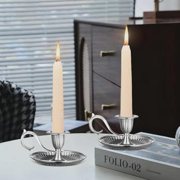 Vintage Metalen Kandelaar met Handvat - Stijlvolle Kaarsenho, Verzenden, Nieuw