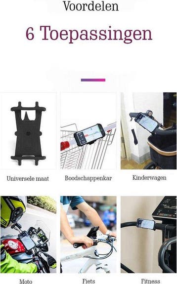 Telefoonhouder fiets – Siliconen stuurhouder – 360° klem –, Ophalen of Verzenden, Nieuw