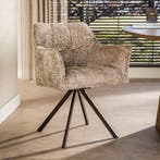 *WOONWINKEL* Draaibare Eetkamerstoel Beige, Verzenden, Nieuw, Stof