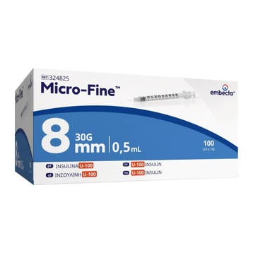 BD Micro-Fine Insulinespuit 0,5 ml U100 met Naald 30G x 8 mm, Verzenden, Nieuw