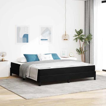 vidaXL Boxspringbed met matras Zwart 180 x 200 cm Stof, Verzenden, Nieuw, Zwart, Stof