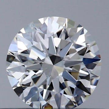 1 pcs Diamant (Natuurlijk) - 0.41 ct - Rond - H - IF -, Nieuw
