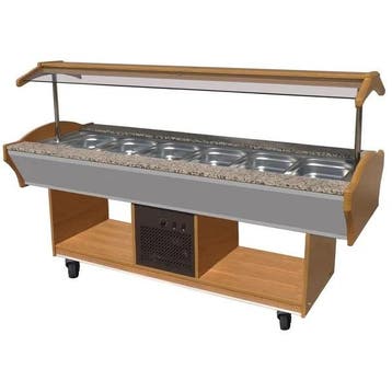 Gekoeld Buffet GN 6x 1/1 | Statisch | 230V | LED Verlichting, Verzenden, Nieuw in verpakking