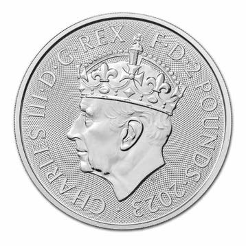 Zilveren Britannia 1 oz 2023 Coronation King Charles III, Verzenden, Overige landen, Losse munt, Zilver