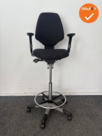 RH Logic Baliestoel - Nieuwe zwarte stoffering - Zilvergrijs, Werkplek, Ophalen of Verzenden, Gebruikt, Stoel