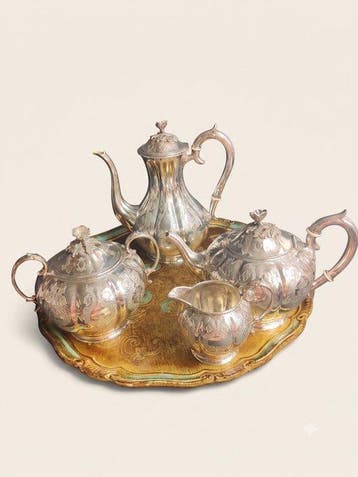 Armand Frenais - Koffieservies voor 12 (4) - Verzilverd