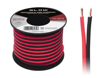 2 x 2.50 mm zwart/rood op rol 10 meter 2-aderige kabel voor, Ophalen of Verzenden, Nieuw