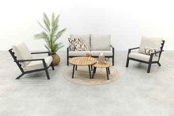 VDG Boston/Mindo stoel - 2-zitsbank loungeset - 5-delig, Verzenden, Nieuw, Hout, Loungeset