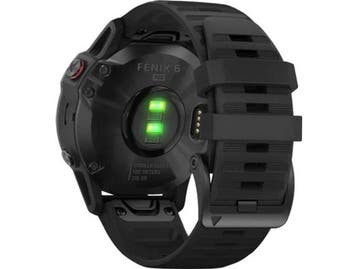 Garmin Fenix 6 Pro 47 mm zwart met een zwarte siliconen, Verzenden, Zo goed als nieuw, Garmin