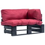 vidaXL Tuinbank pallet met rode kussens grenenhout, Tuin en Terras, Tuinsets en Loungesets, Verzenden, Nieuw
