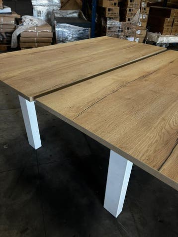 Duo zit sta bureau verstelbaar met gaslift (Nieuwe bladen), Huis en Inrichting, Bureaus, Verzenden, In hoogte verstelbaar, Zo goed als nieuw