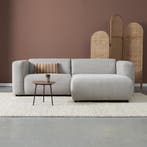 *WOONWINKEL* Kleine Bank Met Chaise Longue Rechts Grijsmix, Verzenden, Nieuw