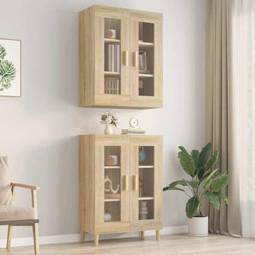 vidaXL Bovenkast 69,5x34x90 cm sonoma eikenkleurig, Minder dan 50 cm, Verzenden, Nieuw, Minder dan 100 cm