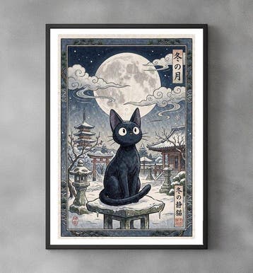 Sato Hageshi - The Calm of Winter - Jiji - Pop Art - Signed, Nieuw