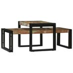 vidaXL Salontafel 2 pcs Multikleur Massief Gerecycled Hout, Huis en Inrichting, Tafels | Salontafels, Minder dan 50 cm, Verzenden