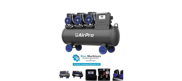 Compressor olievrij 3x1pk 100L tank 230V Nieuw!, Zakelijke goederen, Machines en Bouw | Pompen en Compressoren