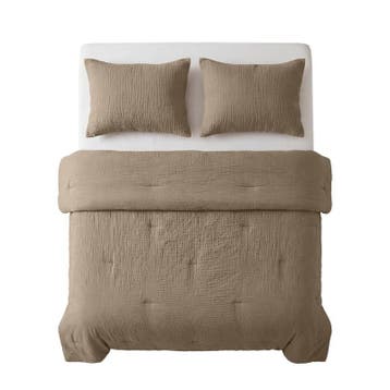 Lazy all-in-one dekbed Mousseline - taupe - 2-persoons | 240, Verzenden, Nieuw