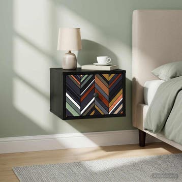 vidaXL Wandkastje OMMEN Zwart eiken 36 x 33 x 25 cm Bewerkt, Minder dan 45 cm, Verzenden, Nieuw, Minder dan 55 cm