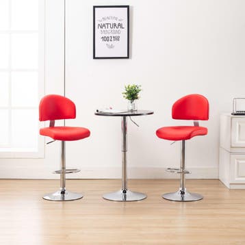 vidaXL Barstoelen 2 st kunstleer rood, Huis en Inrichting, Barkrukken, Verzenden, Nieuw