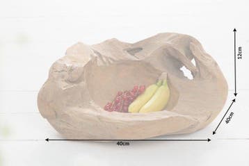 Massieve schaal NATURE ROOT 40cm natuurlijk teakwortelhout -, Huis en Inrichting, Ophalen of Verzenden, Nieuw