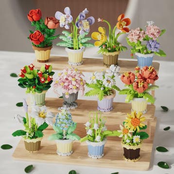 Bouwstenen Bloemen in Pot - Creatieve Mini Bloemenboeketten, Verzenden, Nieuw