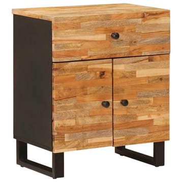 vidaXL Bed kast Bruin 50 x 33 x 60 cm Massief Mango Hout, Huis en Inrichting, Slaapkamer | Nachtkastjes, Minder dan 45 cm, Verzenden