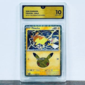 Pokémon Graded card - Pikachu 030 - 30th Anniversary –, Nieuw