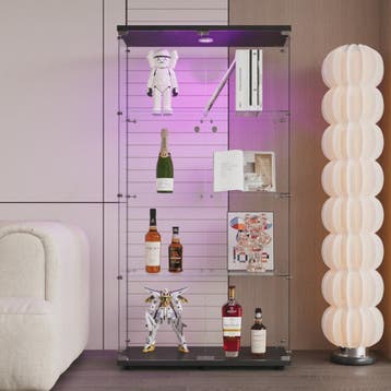 Glazen Vitrinekast met LED Verlichting, 4 Planken, 2 Deuren, Verzenden, Nieuw