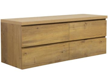 Wastafelkast Angela 140 x 48 cm Eiken Wastafelmeubel, Verzenden, Nieuw, Wastafelkast