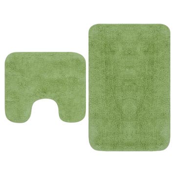 vidaXL Badmattenset stof groen 2-delig, Verzenden, Nieuw, Groen