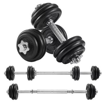 Verstelbare Dumbbell Set 30 kg 2-in-1 Halterset Thuis, Verzenden, Nieuw