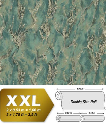 EDEM 421ST28 Grafisch behang en metallic effect groen, Verzenden