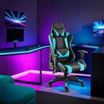 Gaming stoel Tartaros, LED, massagefunctie - zwart/azuur, Verzenden, Nieuw
