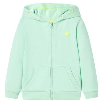 vidaXL Kindervest met capuchon en rits 116 felgroen, Verzenden, Nieuw