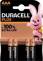 Duracell Duracell - batterij Plus 100% - AAA - 4 stuks, Ophalen of Verzenden