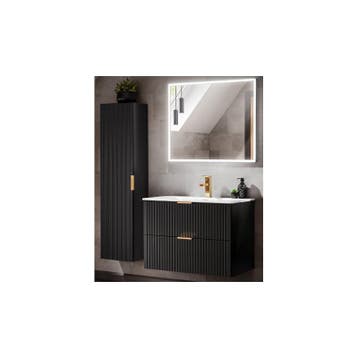 Badkamermeubel Polaris Zwart 80CM (Badkamermeubels), Ophalen of Verzenden, Nieuw