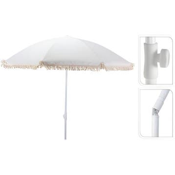 Pro Beach Parasol Aruba met Franjes 180 cm Ecru (Overige), Verzenden, Nieuw
